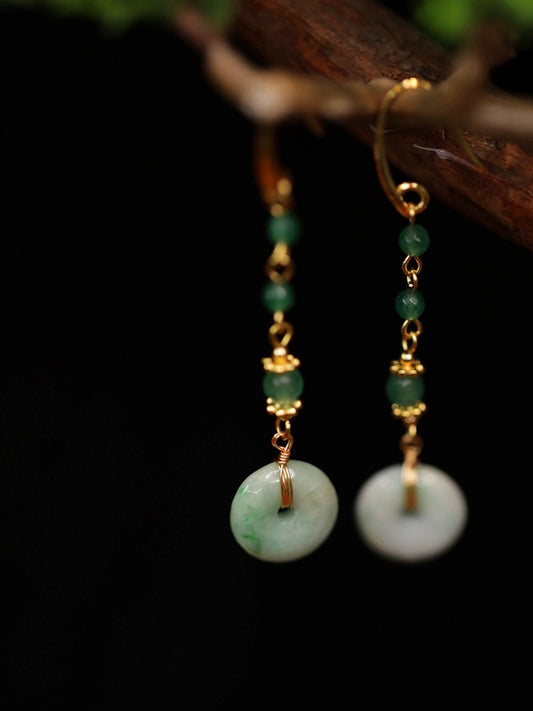 Jade Peace Buckle Earrings