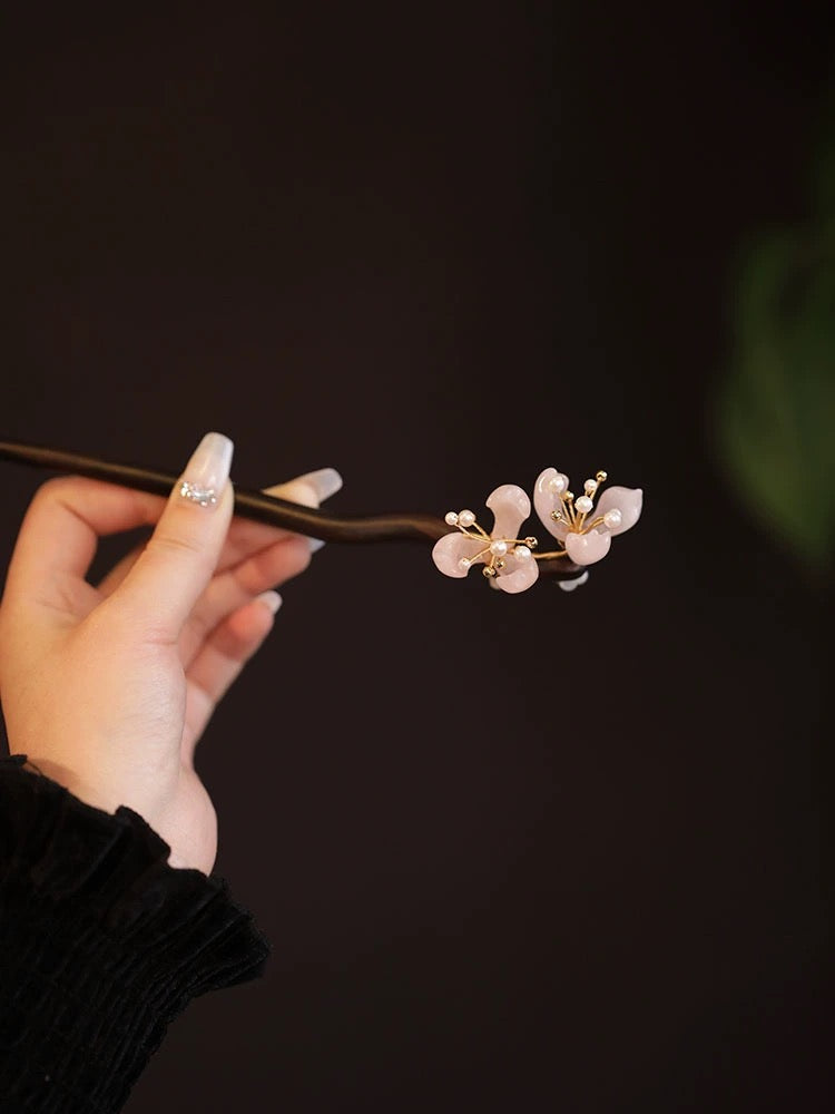 Pink Magnolia Hair Stick